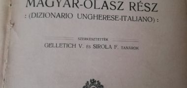 magyar-olasz szótár Fiuméből, 1914 Corpus Separatum 